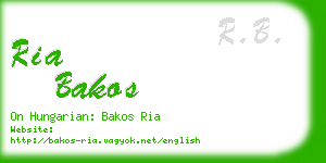 ria bakos business card